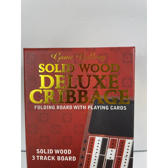 Cardinal Solid Wood Deluxe Cribbage Folding Board with Playing Cards New - Picture 3 of 9
